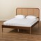 Baxton Studio Elston Mid-Century Walnut Brown Finished Wood and Synthetic Rattan Platform Bed-King 193-11488-ZORO - alternate 4